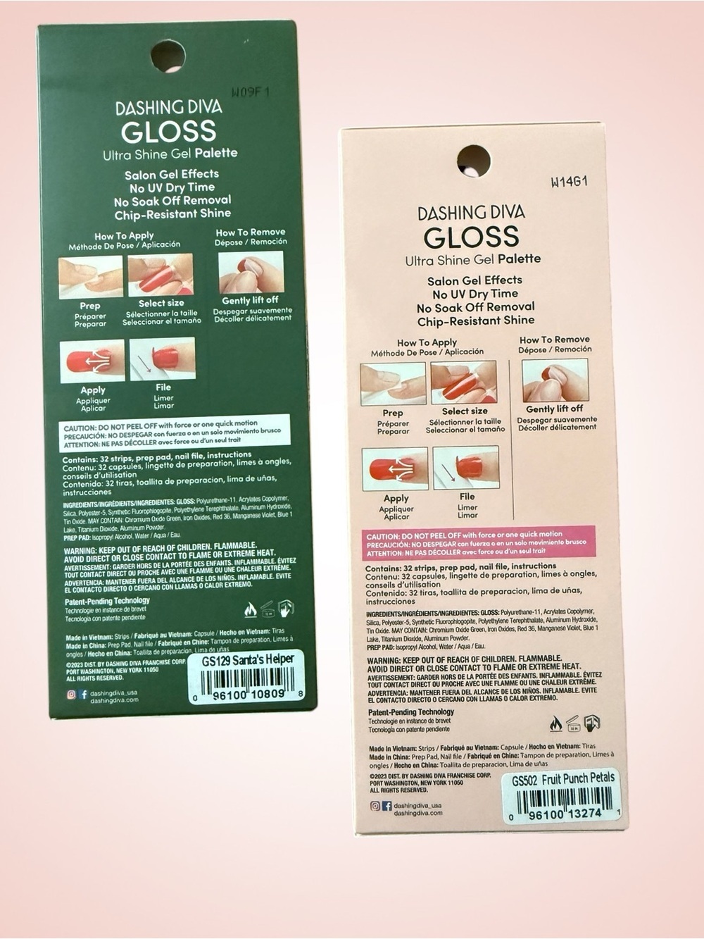 NEW Dashing Diva Gloss Gel Nail Strips - Red & Pink Sets - Picture 2 of 2